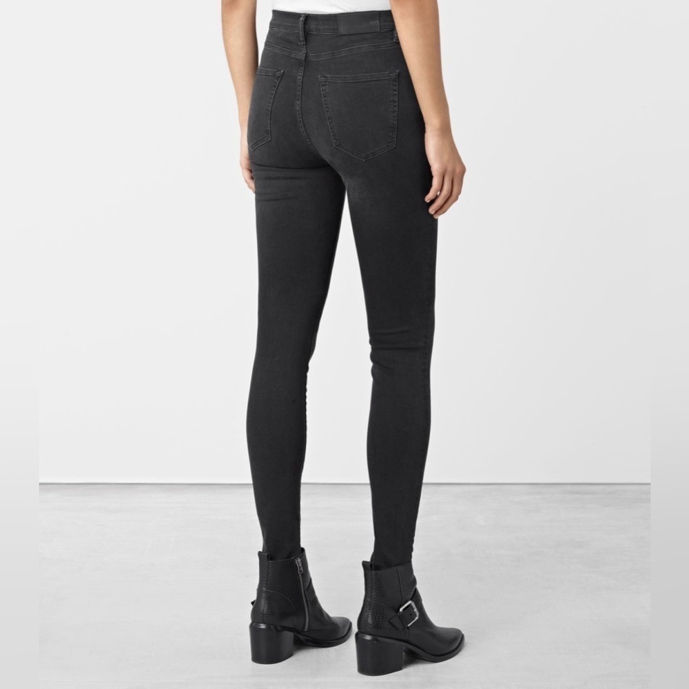 Allsaints Black Eve Lux Skinny Jeans High Rise Ankle - Picture 5 of 8